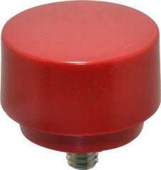 NUPLA - 1-1/2" Face Diam, Grade Medium, Red Hammer Tip/Face - Plastic - Americas Industrial Supply