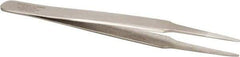 Aven - 4-1/2" OAL 2A-SA Precision Tweezers - Straight Round - Americas Industrial Supply