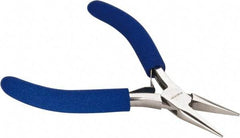Aven - 4-1/2" OAL, 15/16" Jaw Length x 23/64" Jaw Width, Long Nose Chain Nose Pliers - Smooth Jaw, Standard Head, ESD Cushion Handles, with Spring - Americas Industrial Supply