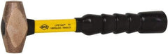 NUPLA - 1-1/2 Lb Head 1" Face Brass Nonmarring Hammer - 12" OAL, Fiberglass Handle - Americas Industrial Supply