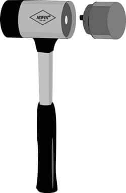 NUPLA - 3" Face Diam, Grade Extra Soft, Gray Soft Face Hammer Tip - Fiberglass - Americas Industrial Supply