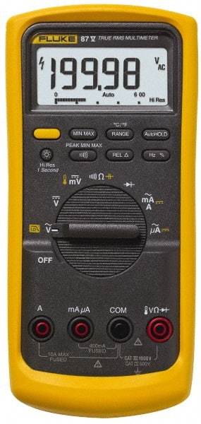 Fluke - 2 Piece, Digital Multimeter Kit - 1,000 Volt Max, 10 Max Amp - Americas Industrial Supply