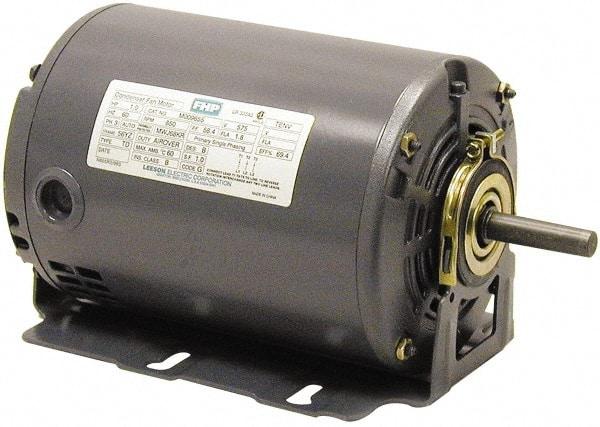 Leeson - 1/2 Max hp, 1,725 Max RPM, Electric AC DC Motor - 115 V Input, Single Phase, 48YZ Frame, Yoke Mount, ODP Enclosure - Americas Industrial Supply