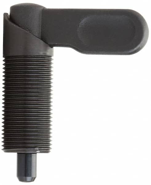 Gibraltar - M20x1.5, 35mm Thread Length, Straight Cam Action Indexing Plunger - 20mm Body Diam, 35mm Body Length, 50mm Handle Length, 12mm Plunger Projection - Americas Industrial Supply