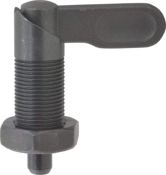 Gibraltar - M20x1.5, 35mm Thread Length, Straight Cam Action Indexing Plunger - 20mm Body Diam, 35mm Body Length, 50mm Handle Length, 12mm Plunger Projection - Americas Industrial Supply