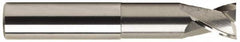 Square End Mill: 1/2'' Dia, 1/2'' LOC, 1/2'' Shank Dia, 4'' OAL, 2 Flutes, Solid Carbide Single End, Uncoated, Spiral Flute, 30 ° Helix, Centercutting, RH Cut, RH Flute, Series 2024