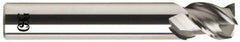 OSG - 3/8", 3 Flute, Single End, Solid Carbide, 0.06" Corner Radius End Mill - 2-1/2" OAL, 45° Helix, Right Hand Flute, 1/2" LOC, Right Hand Cut - Americas Industrial Supply