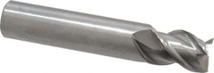 OSG - 3/4", 1" LOC, 3/4" Shank Diam, 4" OAL, 3 Flute, Solid Carbide Square End Mill - Single End, Uncoated, Spiral Flute, 45° Helix, Centercutting, Right Hand Cut, Right Hand Flute, Series 2041 - Americas Industrial Supply