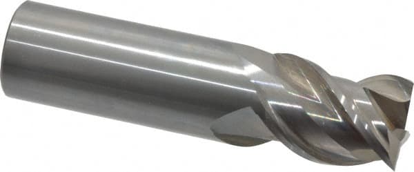 OSG - 1", 1-1/4" LOC, 1" Shank Diam, 4" OAL, 3 Flute, Solid Carbide Square End Mill - Single End, Uncoated, Spiral Flute, 45° Helix, Centercutting, Right Hand Cut, Right Hand Flute, Series 2041 - Americas Industrial Supply