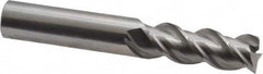 OSG - 3/8", 1" LOC, 3/8" Shank Diam, 2-1/2" OAL, 3 Flute, Solid Carbide Square End Mill - Single End, Uncoated, Spiral Flute, 45° Helix, Centercutting, Right Hand Cut, Right Hand Flute, Series 2042 - Americas Industrial Supply