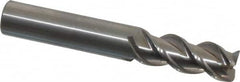 OSG - 3/8", 3 Flute, Single End, Solid Carbide, 0.02" Corner Radius End Mill - 2-1/2" OAL, 45° Helix, Right Hand Flute, 1" LOC, Right Hand Cut - Americas Industrial Supply