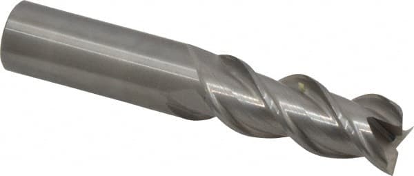 OSG - 5/8", 1-5/8" LOC, 5/8" Shank Diam, 3-1/2" OAL, 3 Flute, Solid Carbide Square End Mill - Single End, Uncoated, Spiral Flute, 45° Helix, Centercutting, Right Hand Cut, Right Hand Flute, Series 2042 - Americas Industrial Supply