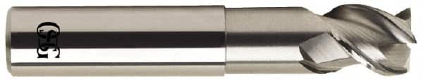 OSG - 5/8", 3 Flute, Single End, Solid Carbide, 0.06" Corner Radius End Mill - 3-1/2" OAL, 45° Helix, Right Hand Flute, 5/8" LOC, Right Hand Cut, 1-5/8" Extended Reach - Americas Industrial Supply