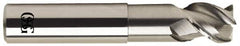 OSG - 5/8", 5/8" LOC, 5/8" Shank Diam, 3-1/2" OAL, 3 Flute, Solid Carbide Square End Mill - Single End, Uncoated, Spiral Flute, 45° Helix, Right Hand Cut, Right Hand Flute, Series 2043 - Americas Industrial Supply