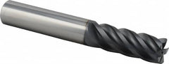 Iscar - 3/4", 5 Flute, Single End, Solid Carbide, Corner Chamfer End Mill - 5" OAL, 38° Helix, Right Hand Flute, 1.87" LOC, Right Hand Cut - Americas Industrial Supply