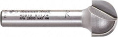 Amana Tool - 1/2" Cut Diam, 3/8" Length of Cut, 2 Flute Core Box Edge Profile Router Bit - Carbide-Tipped, 1/4" Shank Diam, 1-1/2" OAL, Uncoated - Americas Industrial Supply