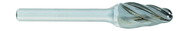 SF-3A -- 3/8 x 3/4 LOC x 1/4 Shank x 2 OAL Round Nose Tree Carbide Aluminum Cut Burr - Americas Industrial Supply