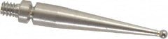 Mitutoyo - 1mm Ball Diam, Steel, Ball Test Indicator Contact Point - 0.74" Contact Point Length, Use with Mitutoyo 513 Series Dial Test Indicators - Americas Industrial Supply