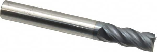 SGS - 5/16", 13/16" LOC, 5/16" Shank Diam, 2-1/2" OAL, 4 Flute, Solid Carbide Square End Mill - Single End, AlTiN Finish, Spiral Flute, Variable° Helix, Right Hand Cut, Right Hand Flute, Series Z1 - Americas Industrial Supply