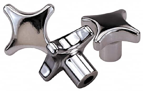 KIPP - 1.96" Head Diam, 4 Point Lobed Knob - 3/8" Hole, Stainless Steel - Americas Industrial Supply