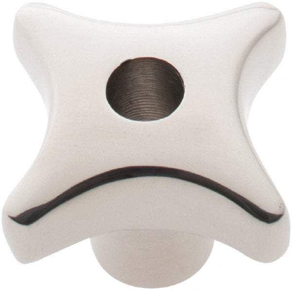 KIPP - 1.57" Head Diam, 4 Point Lobed Knob - 5/16" Hole, Stainless Steel - Americas Industrial Supply