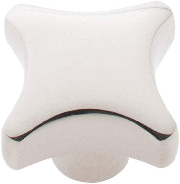 KIPP - 1-1/4" Head Diam, 4 Point Lobed Knob - 1/4" Hole, Stainless Steel - Americas Industrial Supply