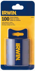 Irwin - 100 Piece Steel Utility Knife Blade - 2-3/8" OAL, 0.024" Blade Thickness - Americas Industrial Supply