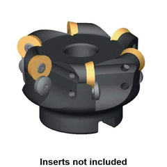 Kennametal - 50mm Cut Diam, 8mm Max Depth, 22mm Arbor Hole, 4 Inserts, RD.X 1604... Insert Style, Indexable Copy Face Mill - 50mm High, Through Coolant, Series KDM - Americas Industrial Supply