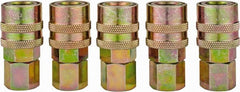 Value Collection - 5 Piece 1/4" Body 1/4 NPT 215 psi Steel Industrial Pneumatic Coupling Plug Set - Americas Industrial Supply