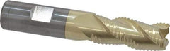 ProMax - 3/4" Diam, Coarse Pitch, 1-5/8" LOC, 3 Flute Solid Carbide 0.055-0.065" Corner Radius Roughing End Mill - ZrN Finish, 4" OAL, 3/4" Shank Diam, Single End, Centercutting, 40° Helix - Americas Industrial Supply