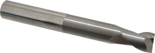 SGS - 3/4", 1" LOC, 3/4" Shank Diam, 6" OAL, 2 Flute, Solid Carbide Square End Mill - Single End, Uncoated, Spiral Flute, 35° Helix, Centercutting, Right Hand Cut, Right Hand Flute, Series 47E - Americas Industrial Supply