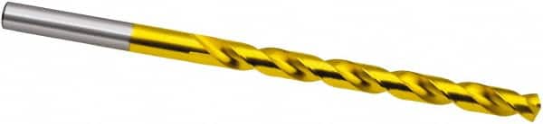 Taper Length Drill Bit: 0.1732″ Dia, 130 ° TiN Finish, RH Cut, Spiral Flute, Straight Shank, Series 669