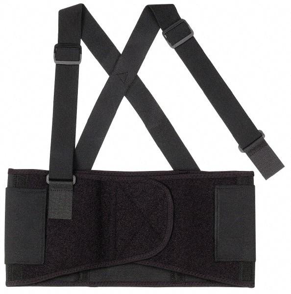 Ergodyne - Size M, Elastic Belt with Adjustable Shoulder Straps - 30 to 34" Waist, 7-1/2" Wide, Detachable Strap, Black - Americas Industrial Supply