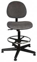 Bevco - Swivel Stool - 18" Wide x 18" Deep, Woven Fabric Seat, Gray - Americas Industrial Supply