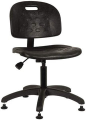 Made in USA - Adjustable Chair - 19-1/4" Wide x 17-1/4" Deep, Polyurethane Seat, Black - Americas Industrial Supply