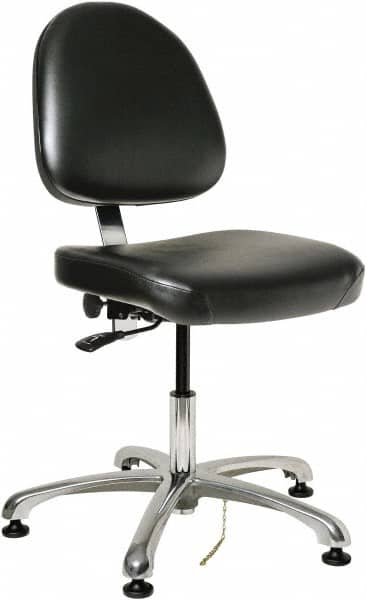 Bevco - ESD Swivel Chair - 20" Wide x 18" Deep, Vinyl Seat, Black - Americas Industrial Supply