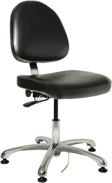 Bevco - Adjustable Chair - 20" Wide x 18" Deep, Vinyl Seat, Black - Americas Industrial Supply