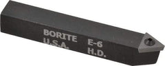 Borite - 1/4 Inch Inscribed Circle, 3/8 Inch Shank Square, E, Neutral, Carbide Indexable Threading Insert Tool Bit - TT 221 Insert Style Compatibility - Americas Industrial Supply