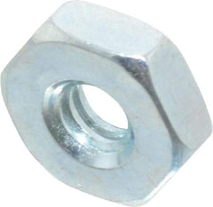 Value Collection - #6-32 UNC Steel Right Hand Hex Nut - 5/16" Across Flats, 7/64" High, Zinc-Plated Finish - Americas Industrial Supply