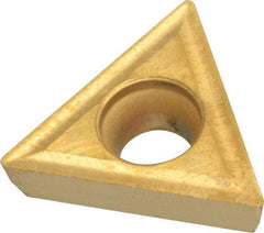 Interstate - TPGT32.51 Grade TCN55 Carbide Turning Insert - TiN Finish, 60° Triangle, 3/8" Inscr Circle, 5/32" Thick, 1/64" Corner Radius - Americas Industrial Supply