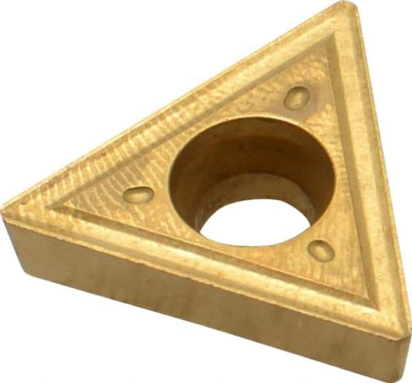 Interstate - TPGT432 Grade TCN55 Carbide Turning Insert - TiN Finish, 60° Triangle, 1/2" Inscr Circle, 3/16" Thick, 1/32" Corner Radius - Americas Industrial Supply
