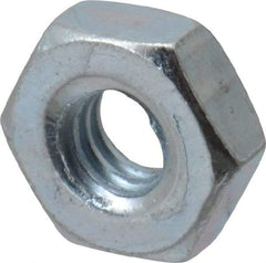 Value Collection - #8-32 UNC Steel Right Hand Hex Nut - 11/32" Across Flats, 1/8" High, Zinc-Plated Finish - Americas Industrial Supply