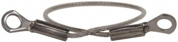 Made in USA - 6" Long, Stainless Steel Cable Eye & Eye End, Quick Release Pin Lanyard - 3/64" Cable Diam, 3/16" Hole Diam, Nylon Cable - Americas Industrial Supply