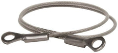 Made in USA - 12" Long, Stainless Steel Cable Eye & Eye End, Quick Release Pin Lanyard - 3/64" Cable Diam, 3/16" Hole Diam, Nylon Cable - Americas Industrial Supply