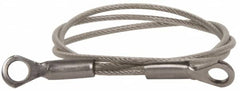 Made in USA - 18" Long, Stainless Steel Cable Eye & Eye End, Quick Release Pin Lanyard - 3/64" Cable Diam, 3/16" Hole Diam, Nylon Cable - Americas Industrial Supply