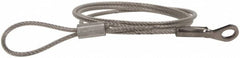 Made in USA - 12" Long, Stainless Steel Cable Loop & Eye End, Quick Release Pin Lanyard - 3/64" Cable Diam, 3/16" Hole Diam, Nylon Cable - Americas Industrial Supply
