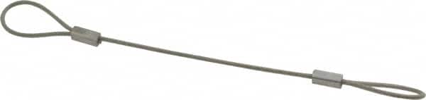 Made in USA - 6" Long, Stainless Steel Cable Loop & Loop End, Quick Release Pin Lanyard - 3/64" Cable Diam, Nylon Cable - Americas Industrial Supply