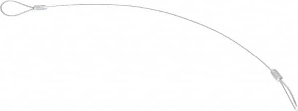 Made in USA - 12" Long, Stainless Steel Cable Loop & Loop End, Quick Release Pin Lanyard - 3/64" Cable Diam, Nylon Cable - Americas Industrial Supply