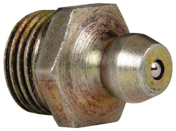 Value Collection - Straight Head Angle, 1/8 NPT Steel Standard Grease Fitting - 11.11mm Hex - Americas Industrial Supply