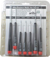 Wiha - 7 Piece, 0.71 to 3mm Precision Hex Driver Set - Comes in Display Box - Americas Industrial Supply